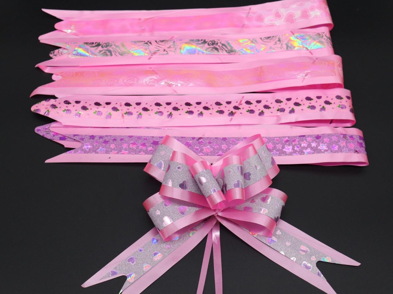 Бант подарочный затяжной декорированный Светло-розовый (BN-622-5)