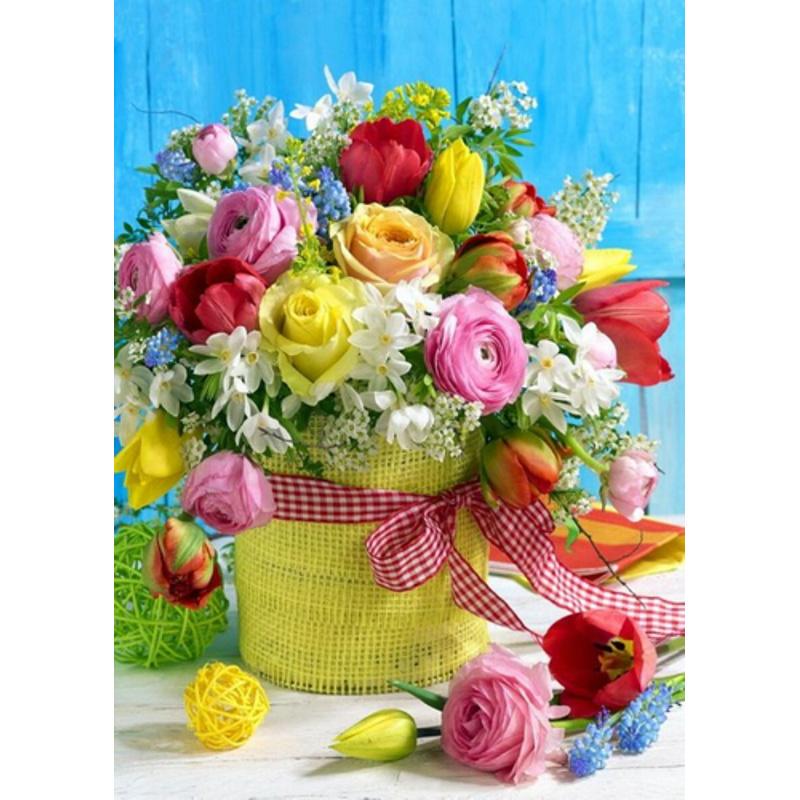 Алмазная мозаика Strateg Премиум Поздравительный букет 30х40 см (Str-GD86087)