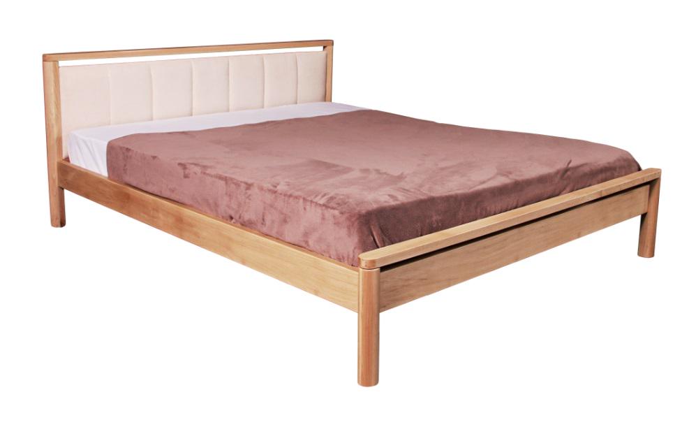 Кровать двуспальная Woodman Drop Soft из массива дерева с мягким изголовьем без матраса 160х200 см Бук