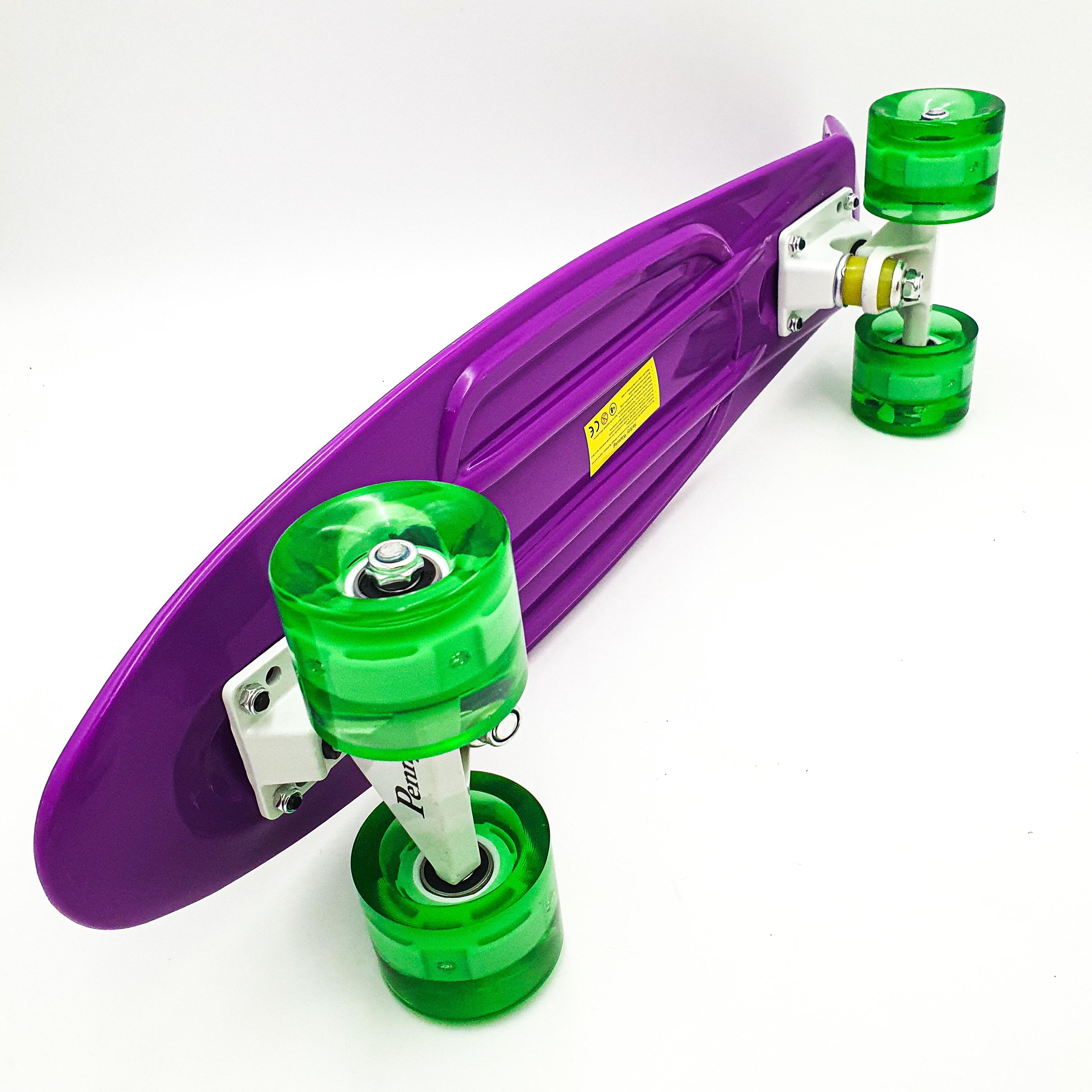 Пенни борд Penny Board Pastel Series 55х15 см ABEC 7 светящиеся колеса Фиолетовый (b09e2008) - фото 3