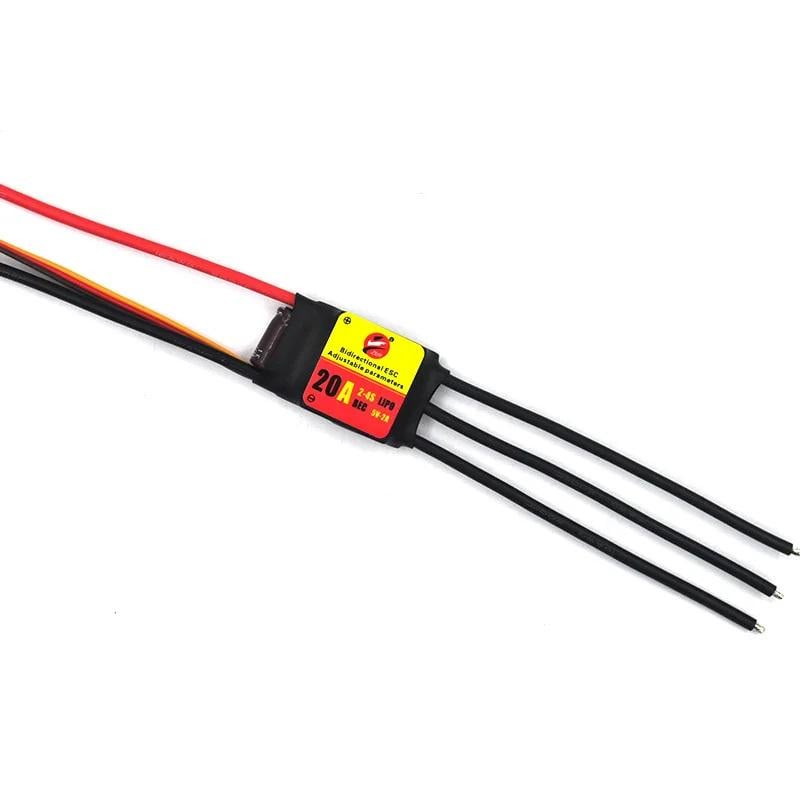 Регулятор двигателя ESC 20A ZMR Bidirectional 2–4S BEC 5V2A с реверсом для водных и наземных дронов (00-00027278)
