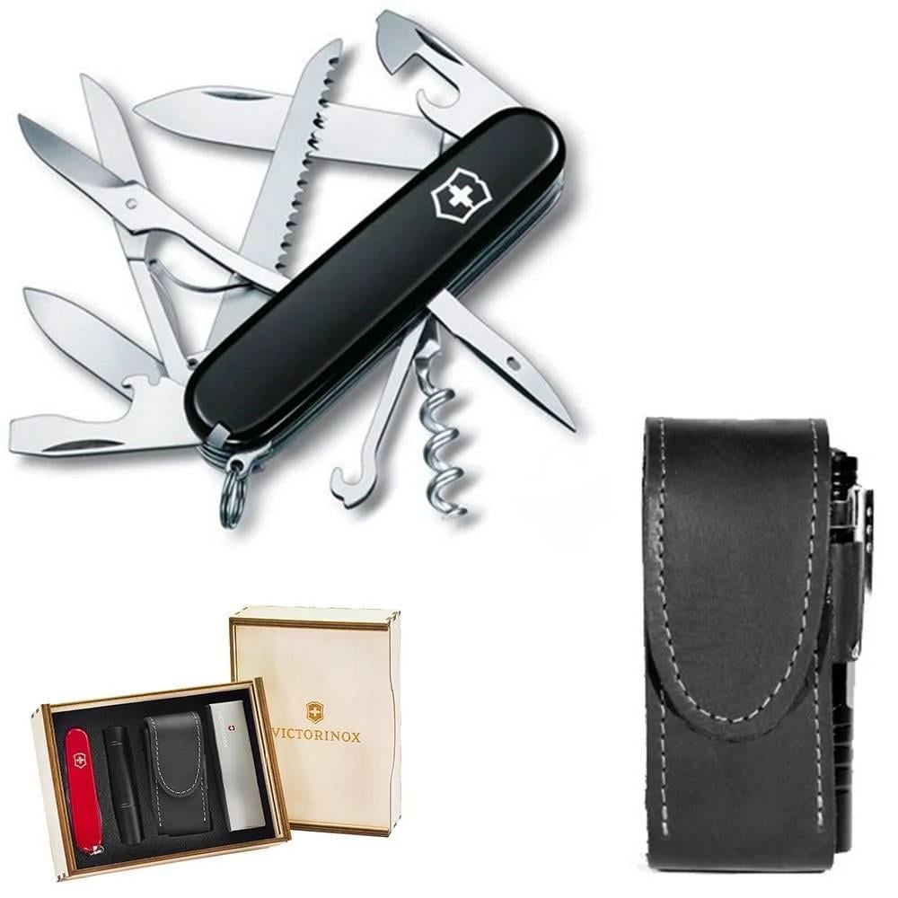 Комплект нож швейцарский Victorinox Huntsman 1.3713.3/чехол с фонариком