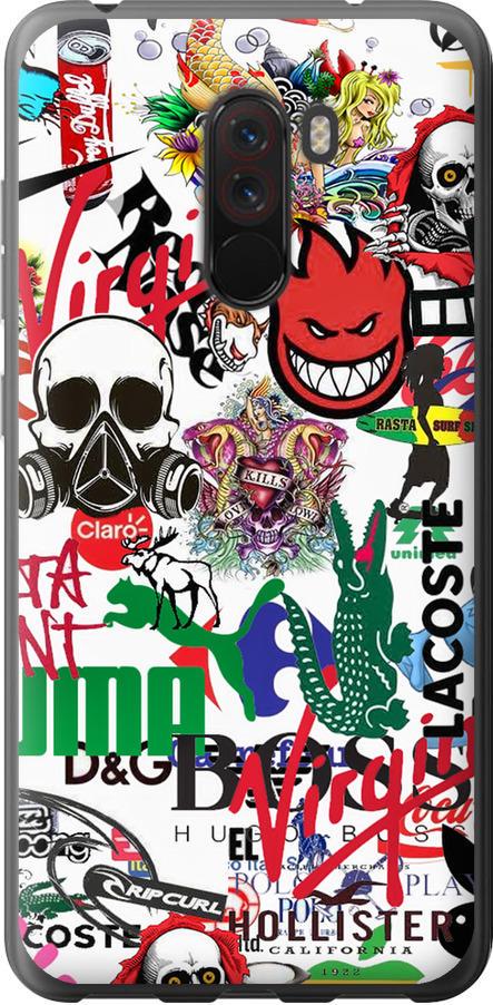 Чехол на Xiaomi Pocophone F1 Many different logos (4022u-1556-42517)