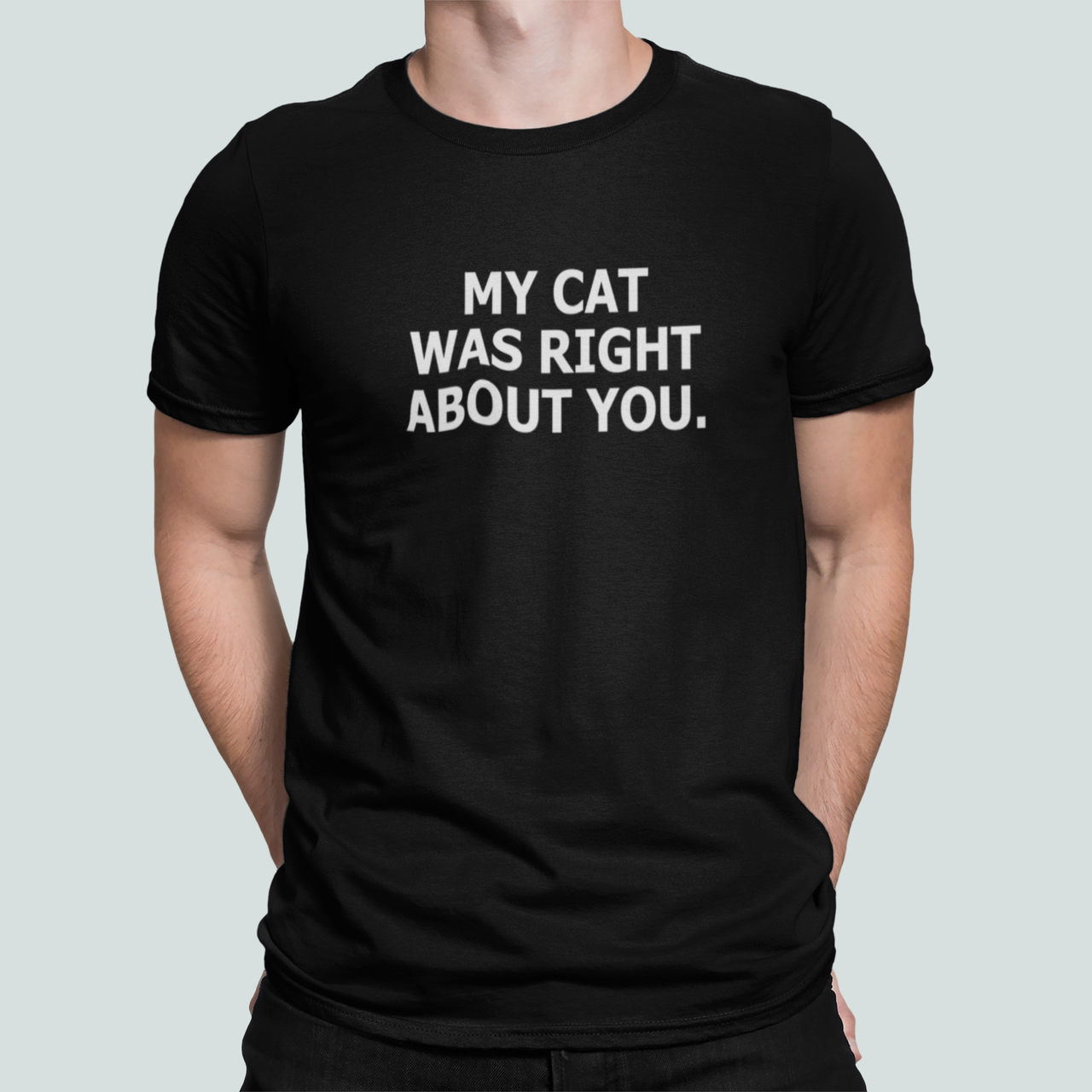 Футболка мужская Stedman с принтом "My cat was right about you" XXXL Черный (ПН441-6)