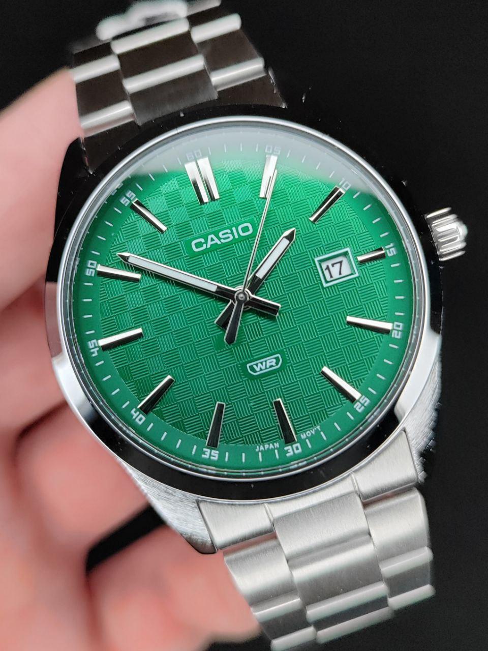 Наручные часы мужские Casio MTP-VD03D-3A1 Timeless Collection Зеленый (2691698673)