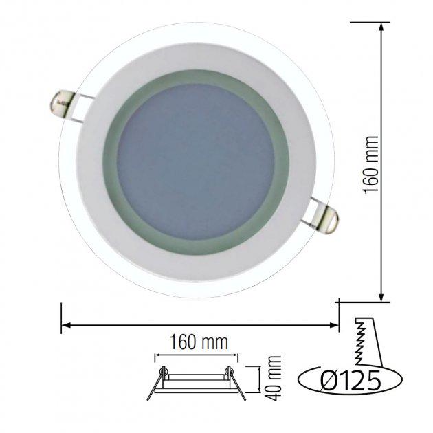 Світильник cвітлодіодний Horoz Electric CLARA-12 12W 6400К врізний - фото 2