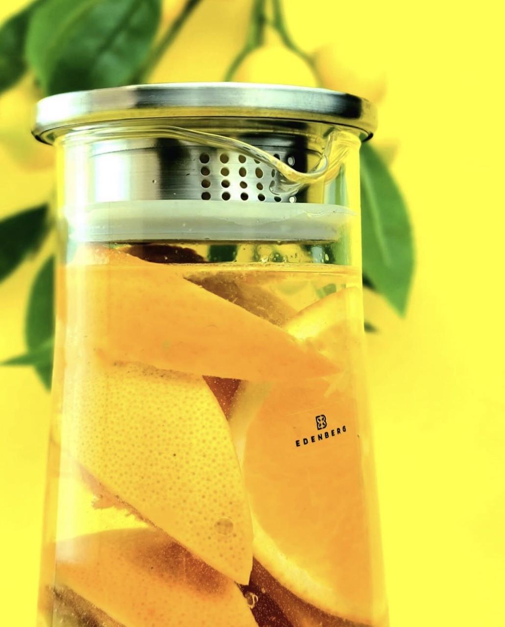 Стеклянный кувшин с металлической крышкой Edenberg EB-19571 1,5 л (2530557624) - фото 2