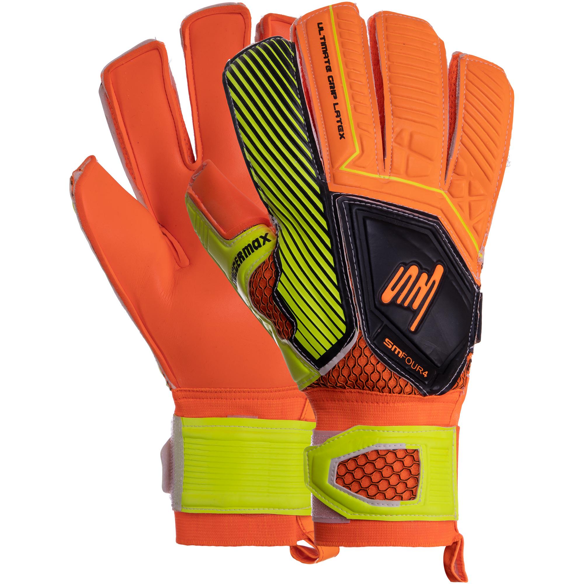 Перчатки вратарские Zelart SOCCERMAX GK-011 р. 8 Оранжевый/Желтый (DR007773) - фото 1