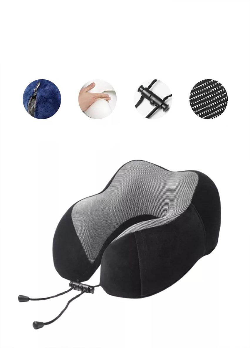 Подушка для путешествий с затяжками Good Idea и эффектом памяти 28х26 см Черный (388388SP) - фото 3