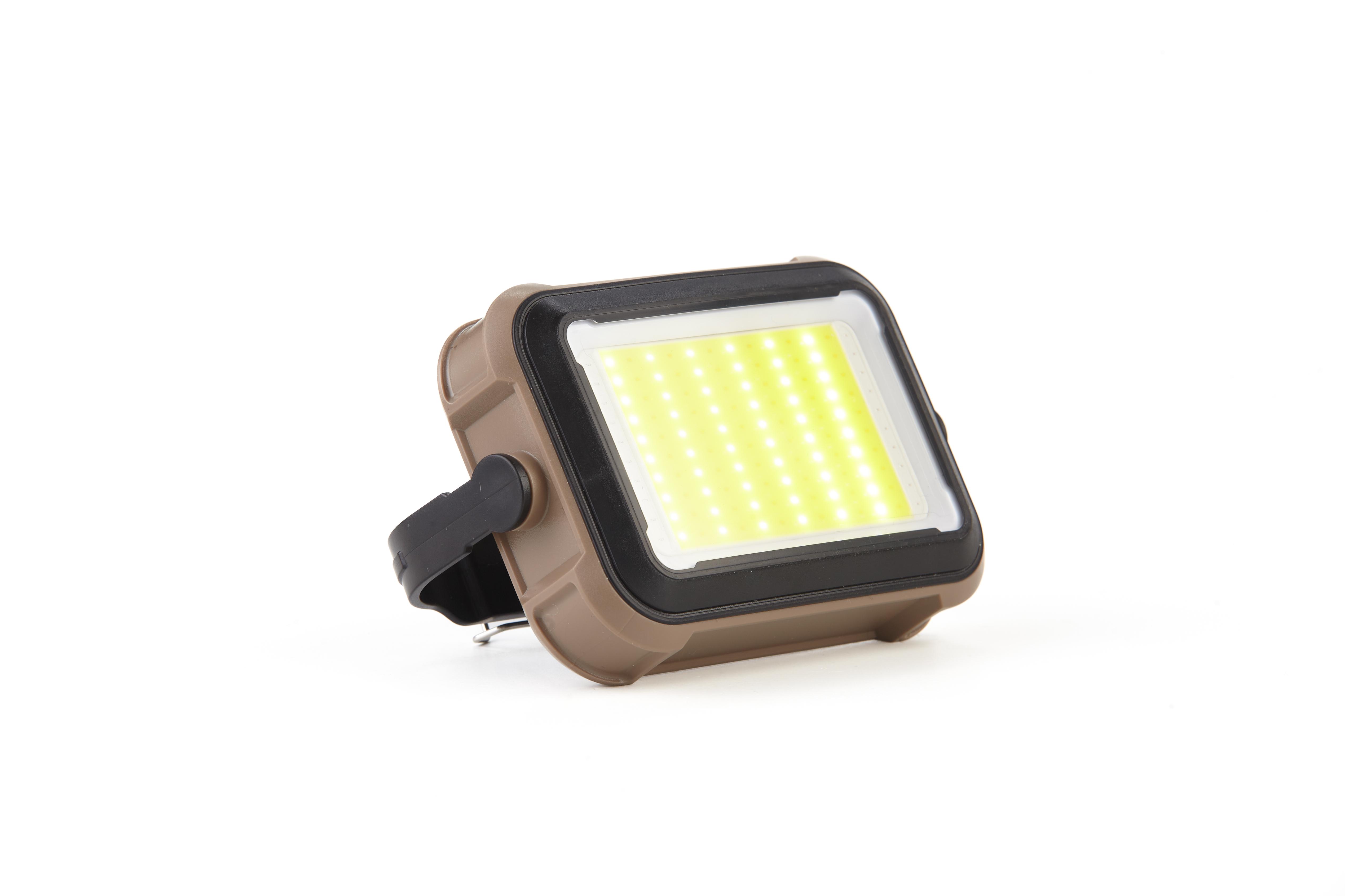 Ліхтар акумуляторний TZD-03 COB з сонячною панеллю та магнітом LED 1000 lm USB Type-C 4 режими світла Коричневий