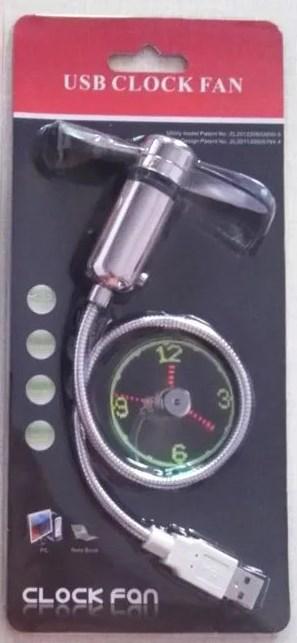 Вентилятор USB з LED підсвічуванням з годинником та градусником 330 mAh (2296428867) - фото 4