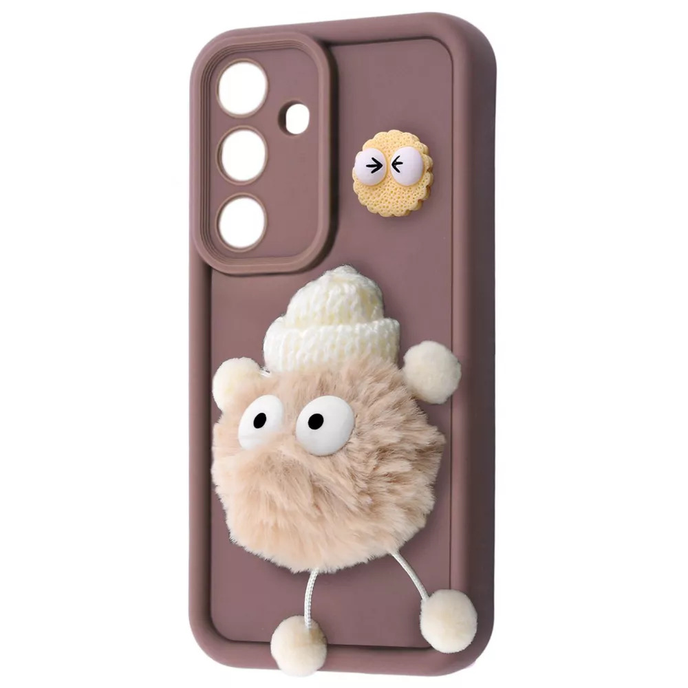 Защитный чехол PRC Pretty Things Case с рельефным дизайном для Samsung Galaxy A15 4G/5G Brown/Fluffy white