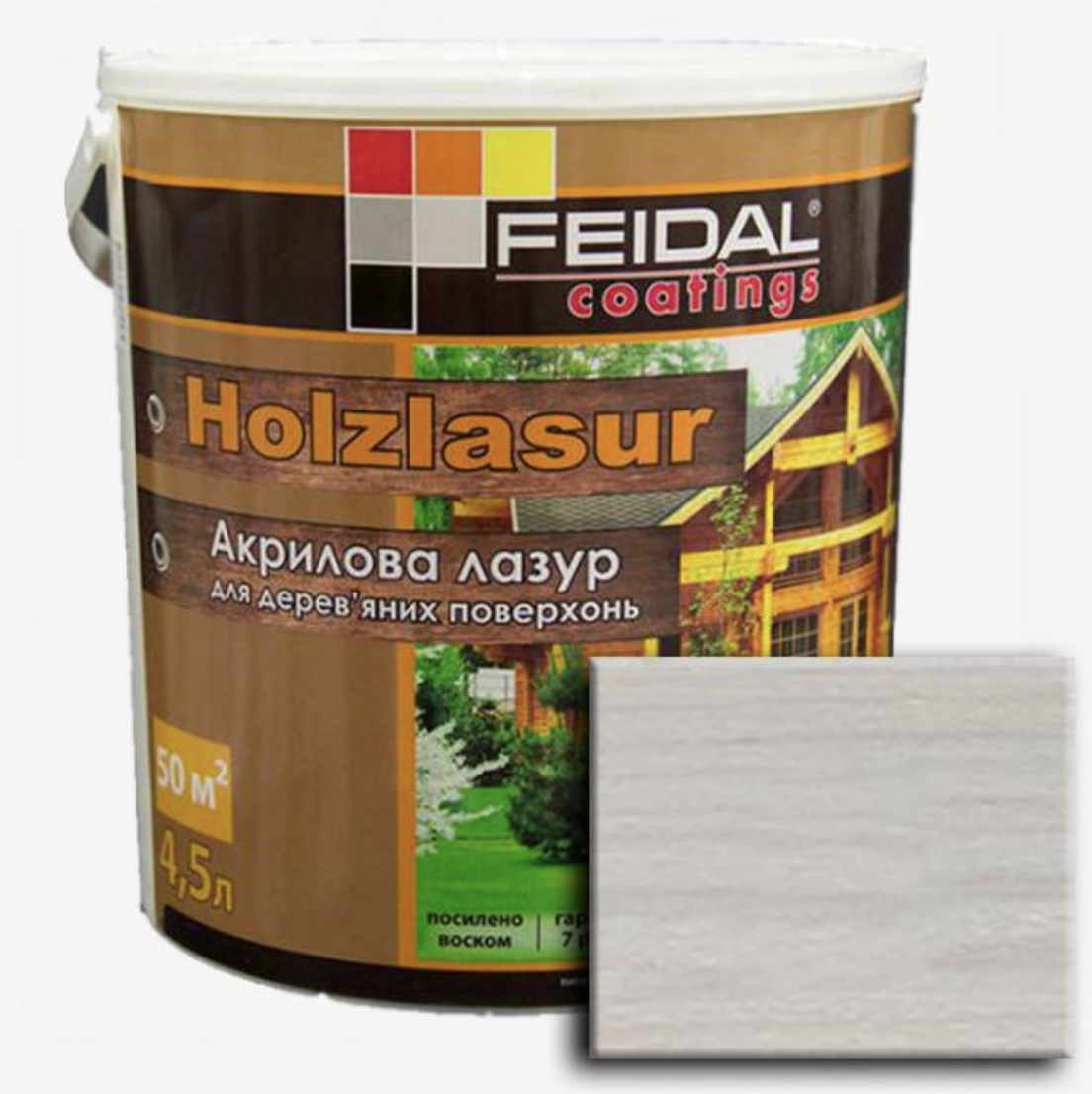 Лазур акрилова Feidal Holzlasur 4,5 л Білий (27581844)