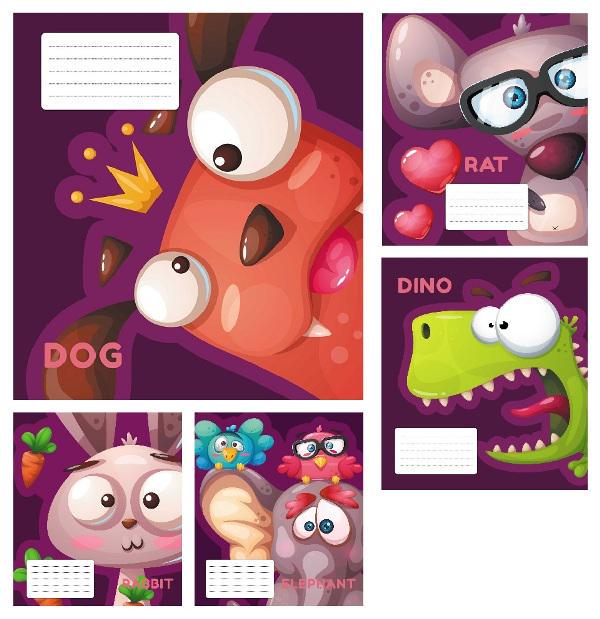 Зошити учнівські Тетрада ТЕ21105 Мультяшна 12 арк. 25 шт. в уп. (MTT-146659)