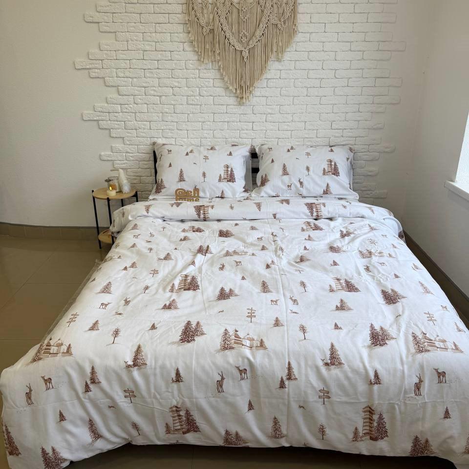 Комплект постельного белья Ell Home фланель на резинке двуспальная наволочка 50x70 см/70x70 см Альпийский лес (29337820) - фото 6 Комплект постельного белья Ell Home фланель на резинке двуспальная наволочка 50x70 см/70x70 см Альпийский лес (29337820) - фото 6