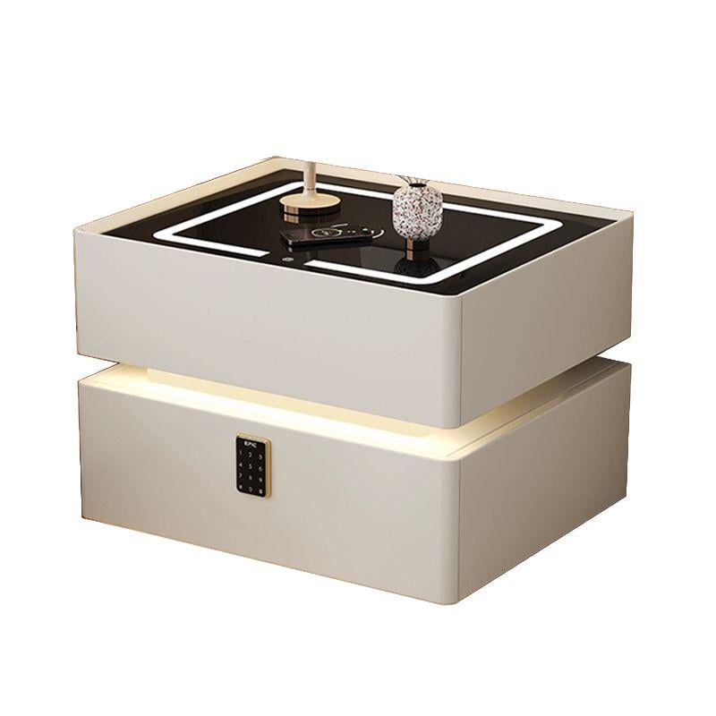 Тумбочка для дома OKOP KP-589 с Bluetooth Беспроводной зарядкой и RGB-подсветкой Белый (32620362)