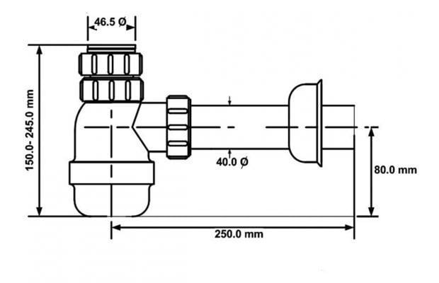 Сифон для кухонної мийки Mcalpine 1,1/2х40 без зливу (G40APF) - фото 2