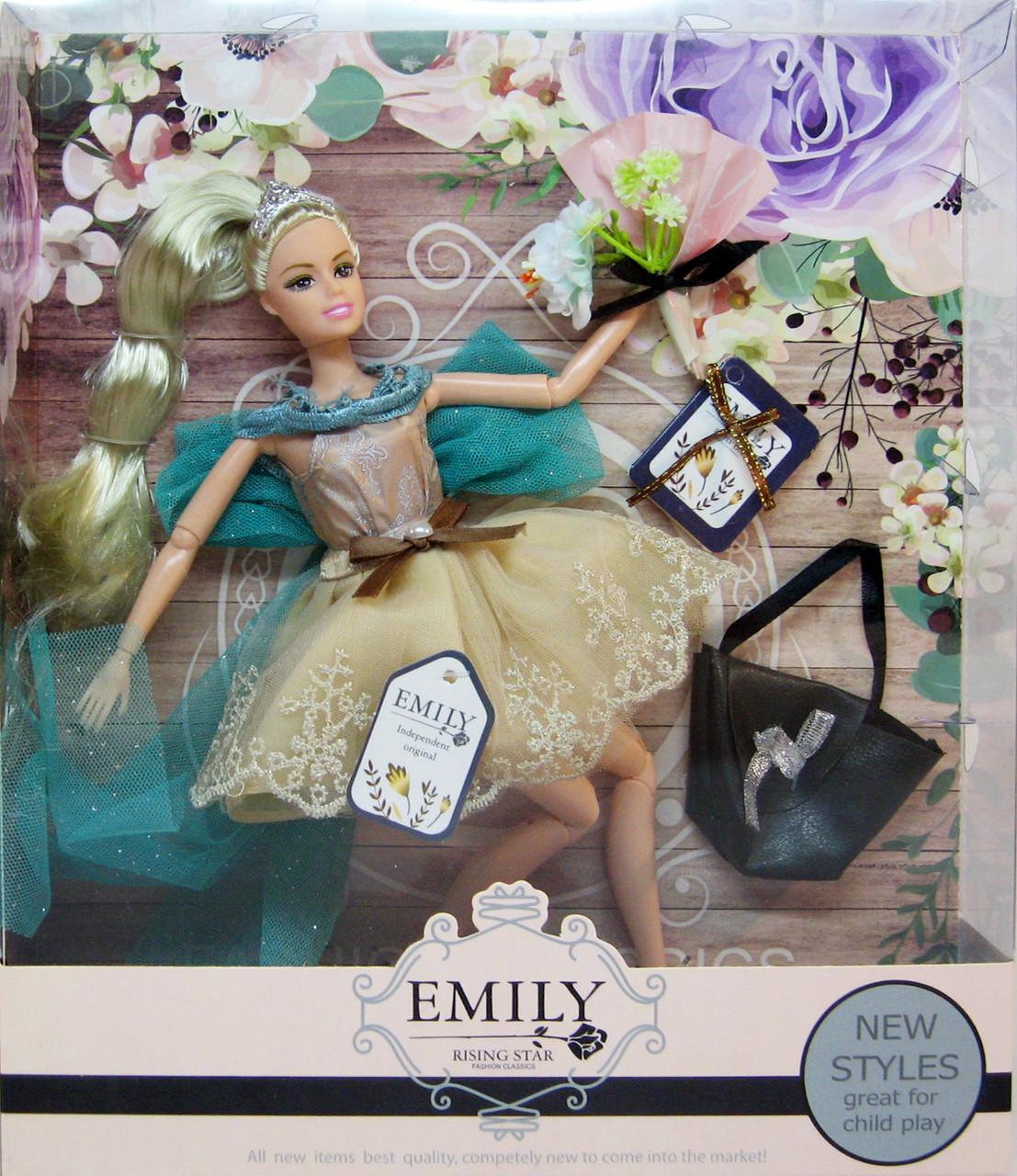 Кукла шарнирная Emily QJ079 с сумочкой и аксессуарами