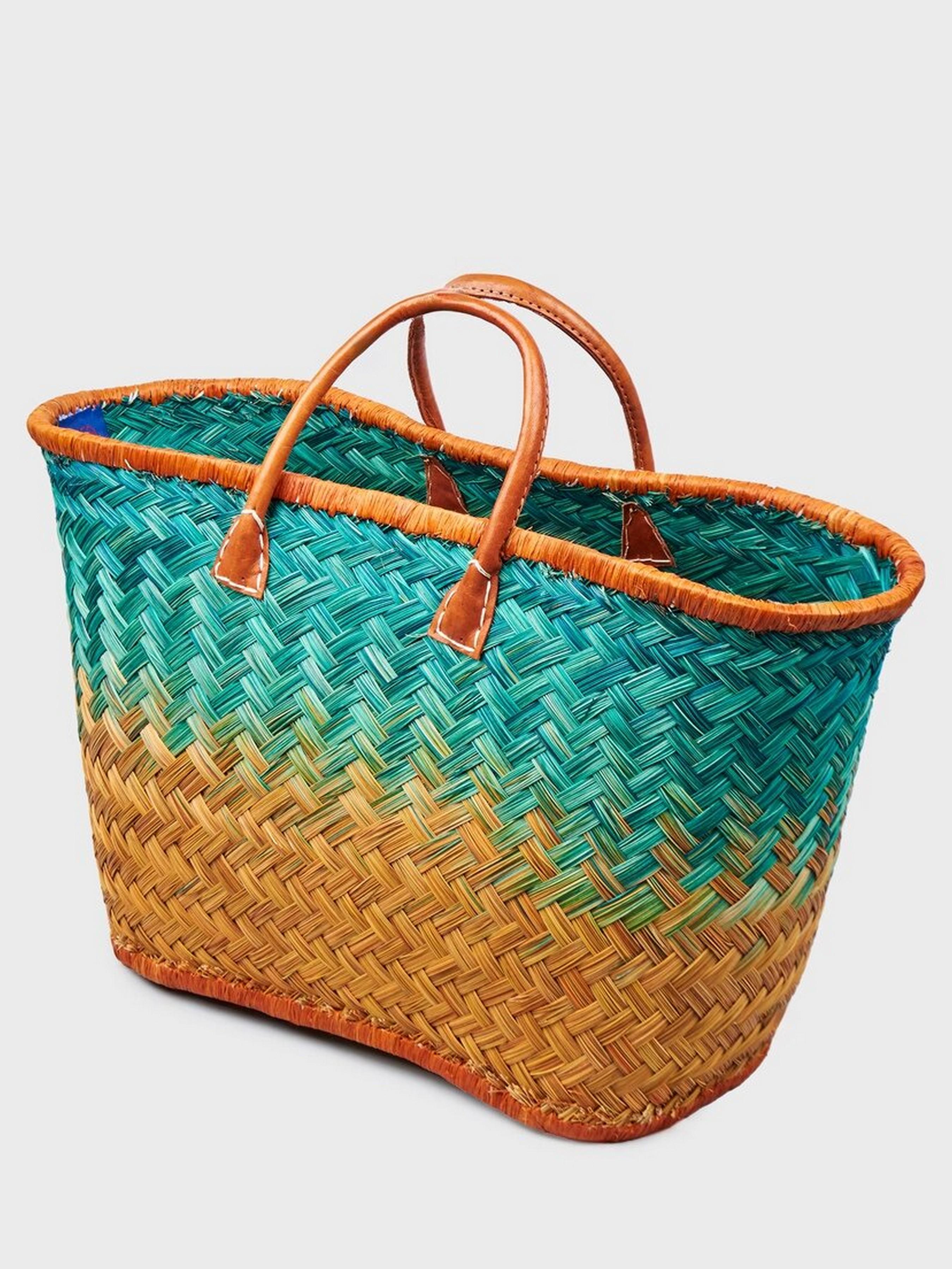 Пляжная сумка LE COMTOUR DE LA PLAGE Aravola BM_Bicolor_841 Зелено-коричневый - фото 2