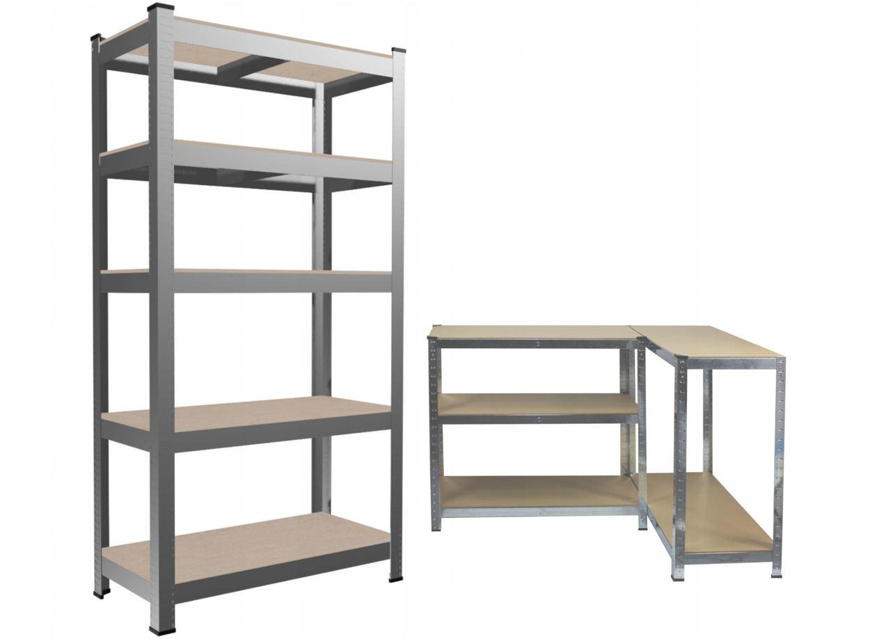 Стелаж складський 180х90х30 см з 5 полицями МДФ розбірний металевий Gardenline