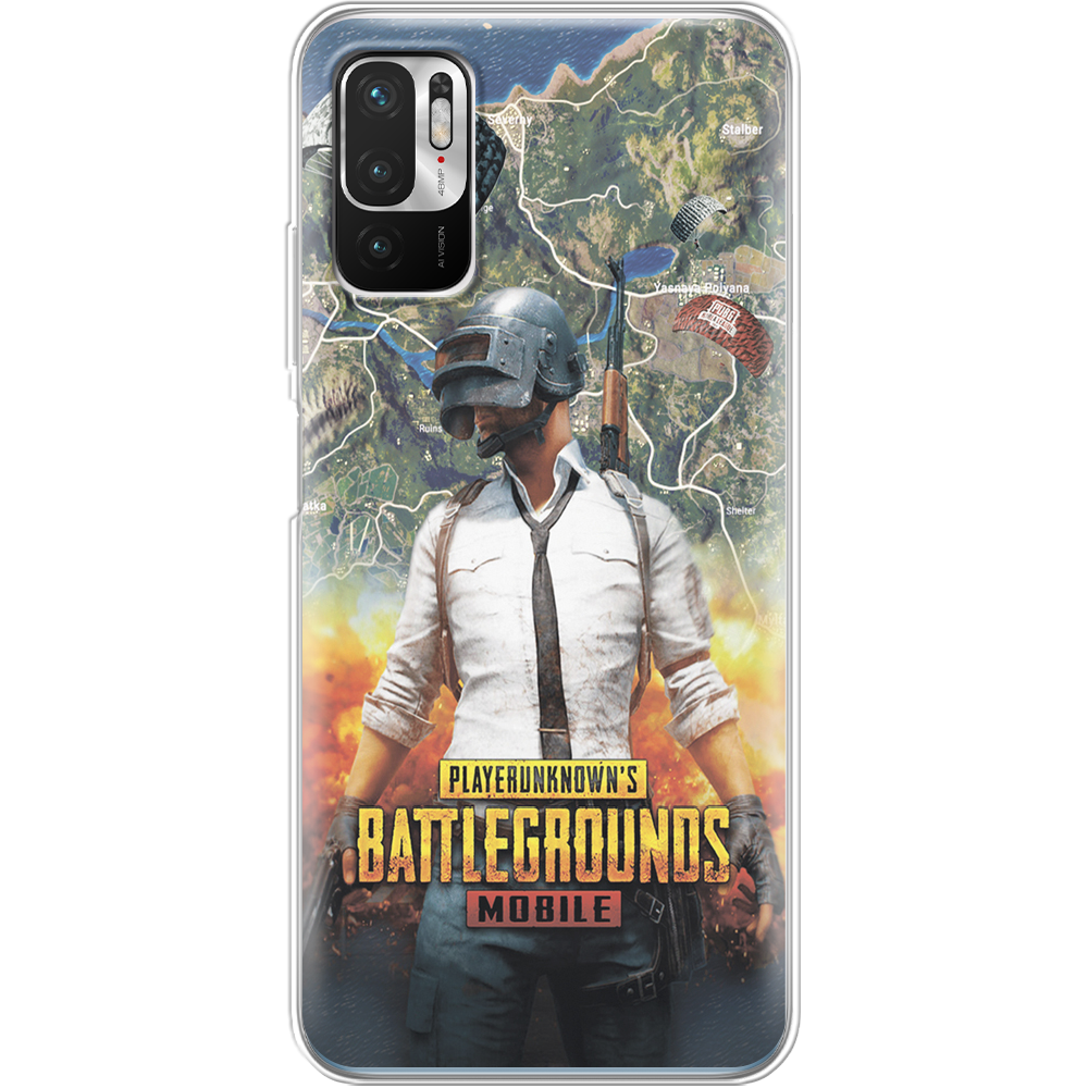 Чехол Boxface Xiaomi Redmi Note 10 5G PUBG Mobile Прозрачный силикон (42639-up2309-42474)