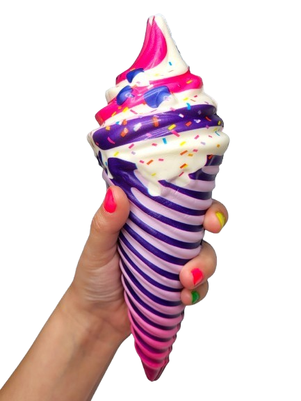 Антистресс игрушка сквиш Мороженое рожок 20 см Фиолетовый микс - фото 2 Антистресс игрушка сквиш Мороженое рожок 20 см Фиолетовый микс - фото 2