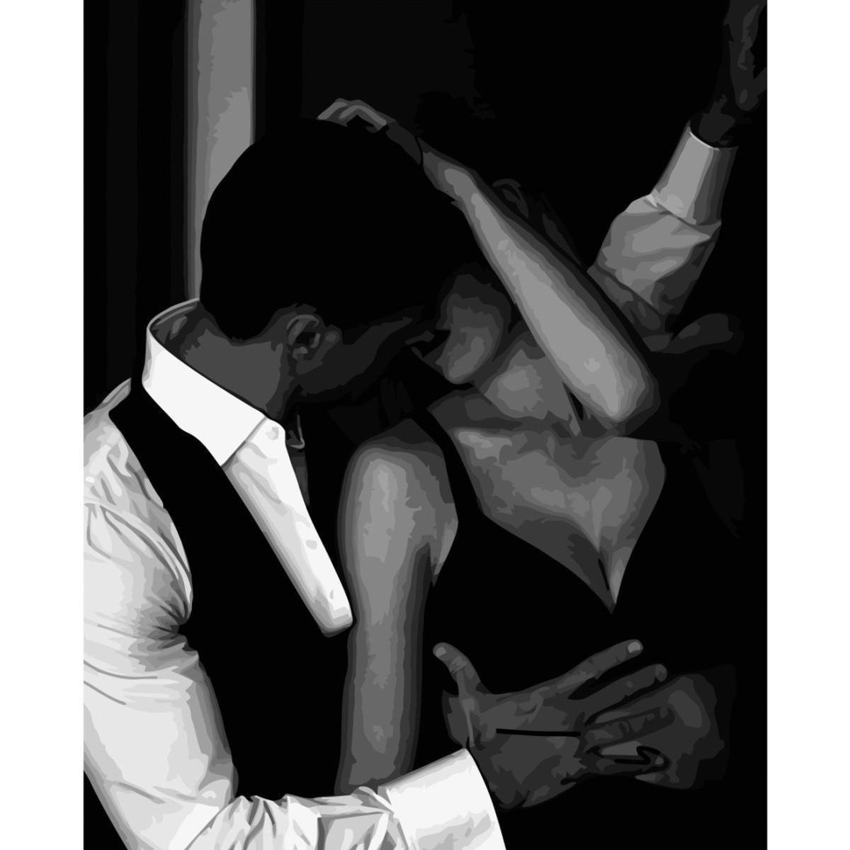 Картина за номерами Strateg Преміум Вогонь пристрасті з лаком 40х50 см (VA-1896)