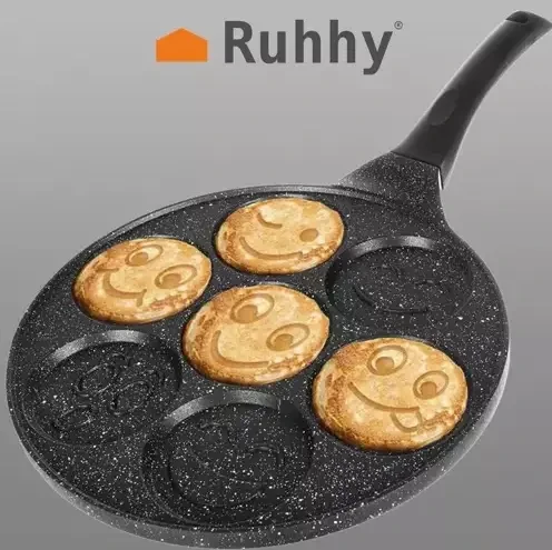 Сковорода для млинців Ruhhy 19317 з 7 секціями у формі смайликів (19317) - фото 2 Сковорода для млинців Ruhhy 19317 з 7 секціями у формі смайликів (19317) - фото 2