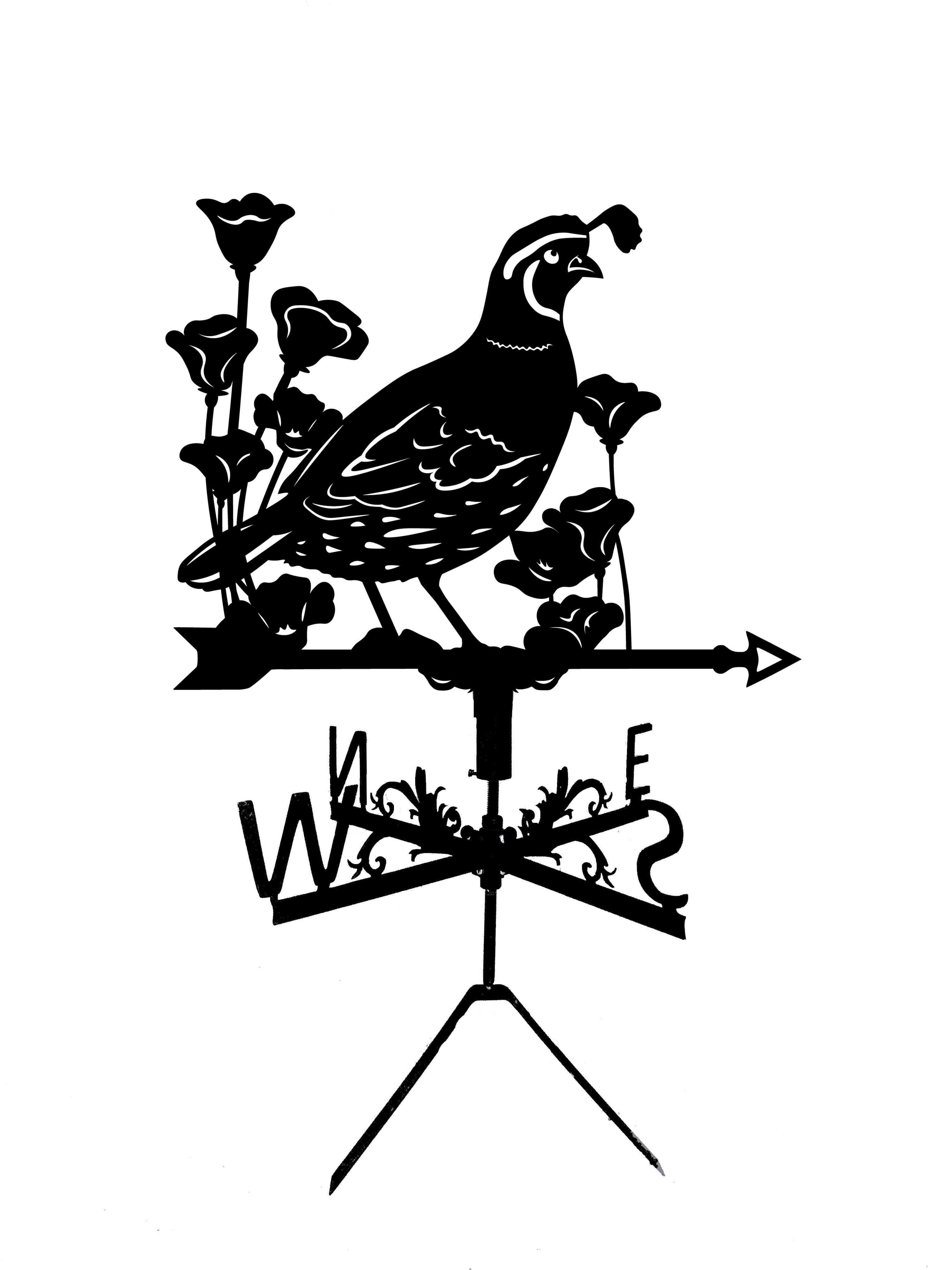 Флюгер на альтанку/колодязь Птах у квітах (27475756)