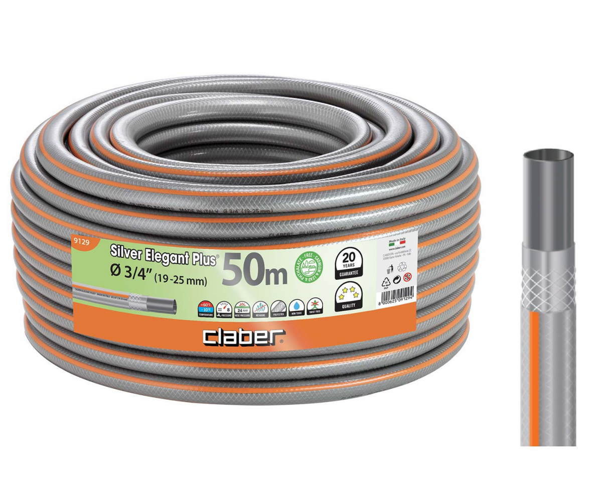 Шланг садовый для полива Claber Silver Elegant Plus 9129 50 м 3/4" 4 слоя
