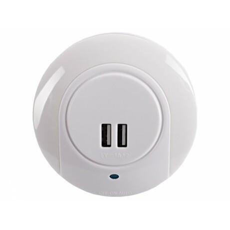 LED-ночник Luxel 2хUSB с розеткой 1W (NL-02W)