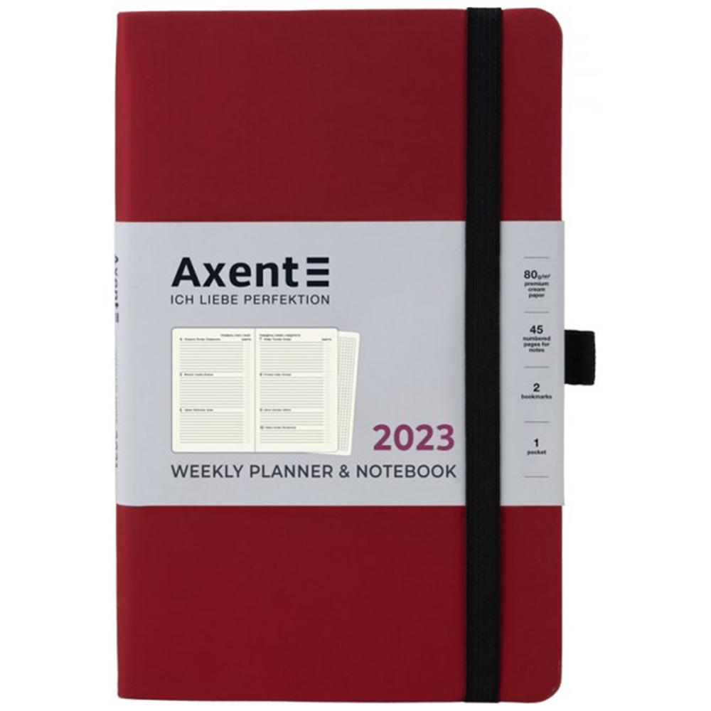 Еженедельник Axent 2023 Partner Soft 125х195 Бордовый (8506-23-37-A)