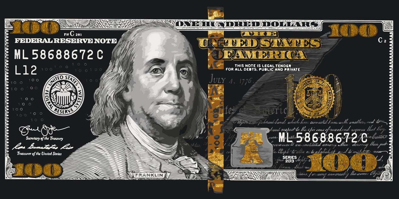 Картина по номерам ORIGAMI Франклин Доллар С красками металлик золотой 40х80 см (LW5100) Картина по номерам ORIGAMI Франклин Доллар С красками металлик золотой 40х80 см (LW5100)