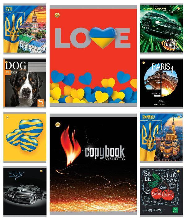 Зошити учнівські Фемілі Лайн ЕМБОССІНГ 60 аркушів клітинка 10 шт. в упаковці