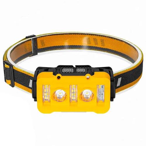 Фонарь налобный аккумуляторный W-6112A-2XPE-12SMD Yellow (592564)