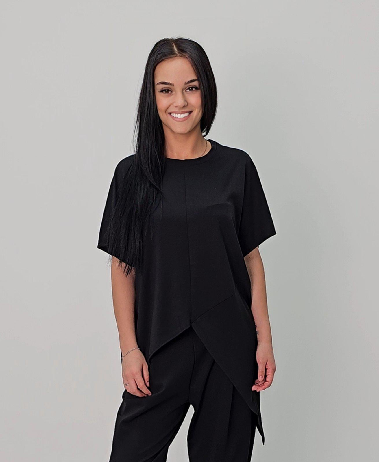 Футболка асимметричная oversize L/2XL Черный (26058978)