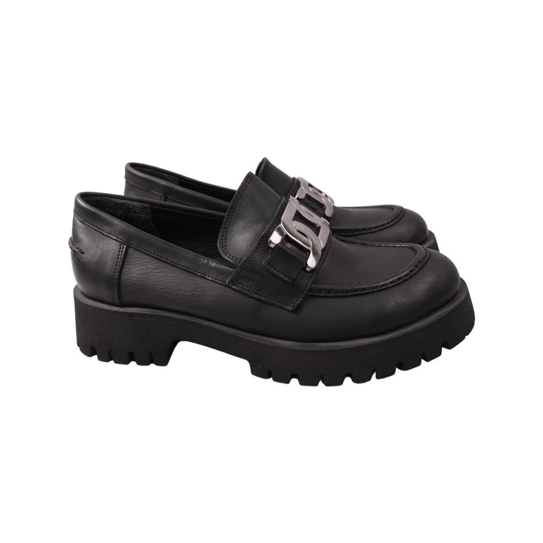 Туфли женские Aquamarin из кожи р. 36 Черный (2057-21DTC)