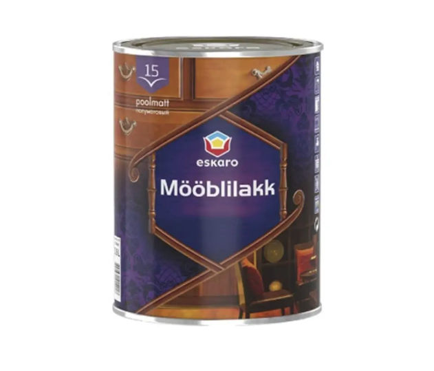 Лак акриловий для меблів Eskaro MOBLILAKK 15 0,9 л (1702013731) Лак акриловий для меблів Eskaro MOBLILAKK 15 0,9 л (1702013731)