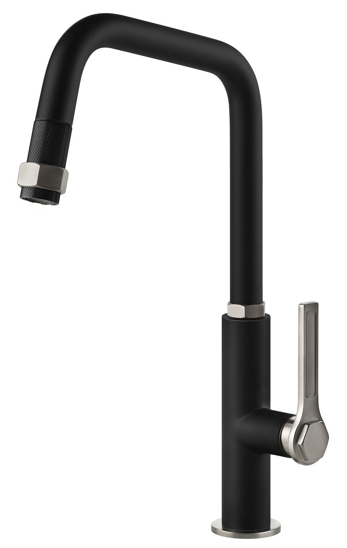 Смеситель кухонный Gessi Officine Нержавеющая сталь/Черный (60053#599)