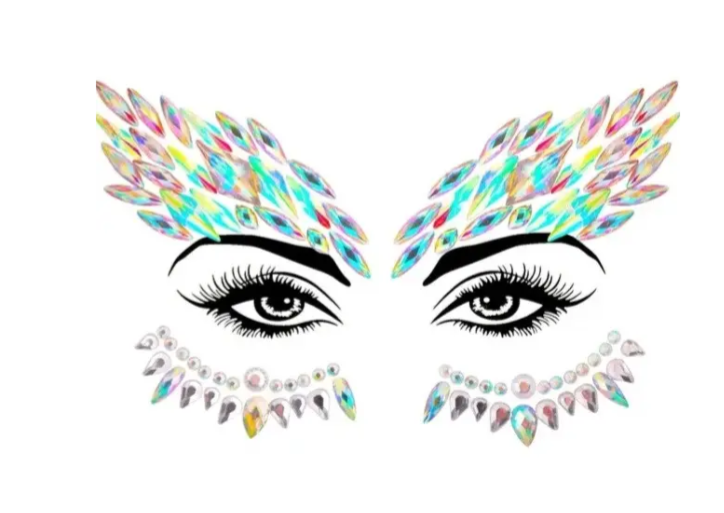 Стрази для обличчя святкові на очі One size Різнокольоровий (9088/47) Стрази для обличчя святкові на очі One size Різнокольоровий (9088/47)