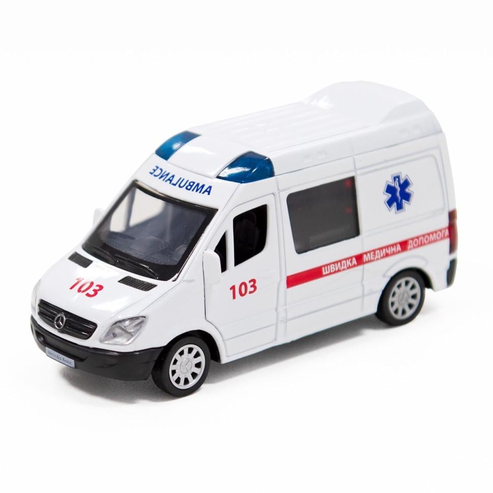 Машинка инерционная TechnoDrive Mercedes-Benz Sprinter Скорая помощь Белый (IM-176-M-746)