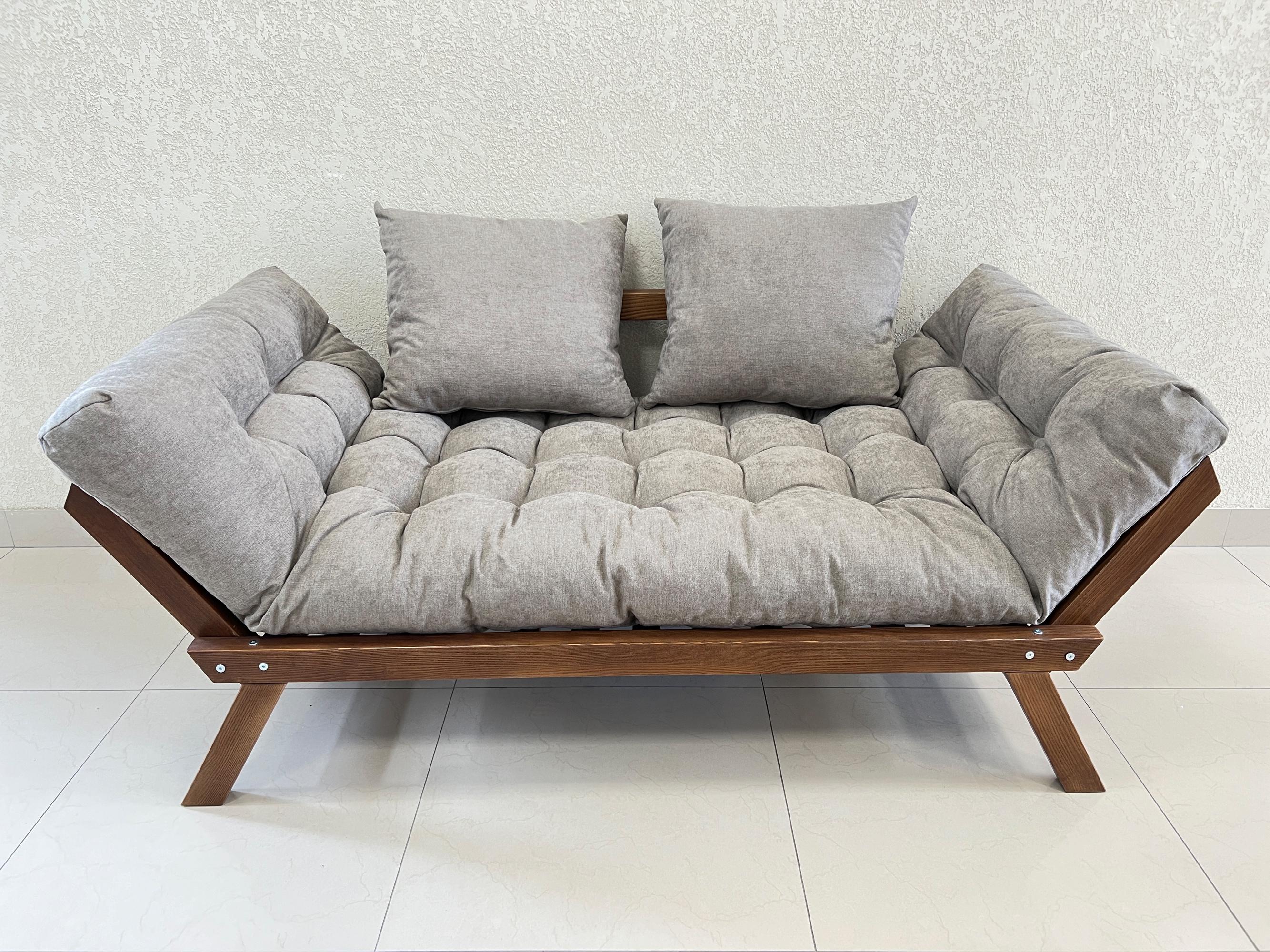 Диван деревянный Нью Йорк ясень с матрасом и подушками Коричневый (47571)