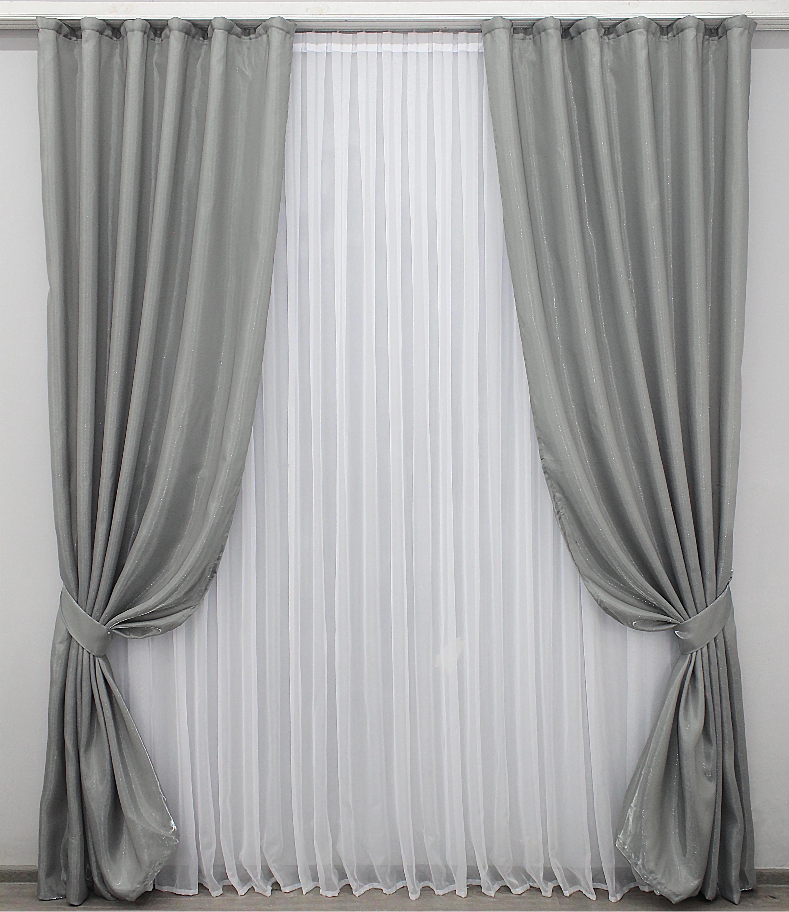 Комплект штор VR-Textil Атлас № 799ш монорей 100х270 см 2 шт. Графитовый (31-204) - фото 1 Комплект штор VR-Textil Атлас № 799ш монорей 100х270 см 2 шт. Графитовый (31-204) - фото 1