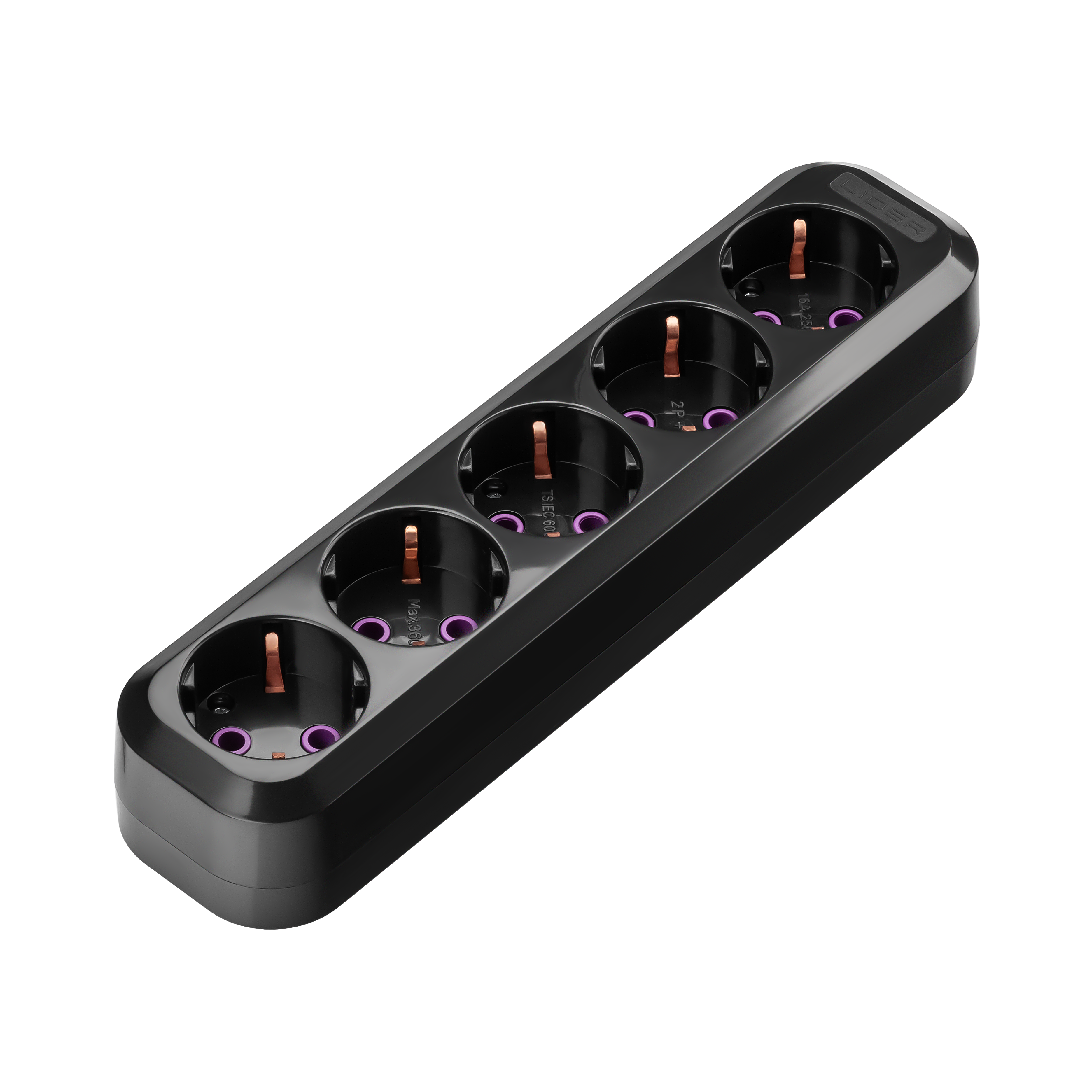 Розетка переносная с заземлением Lider PROXIMA LRP16-530 Black (LRP16-530 Black)