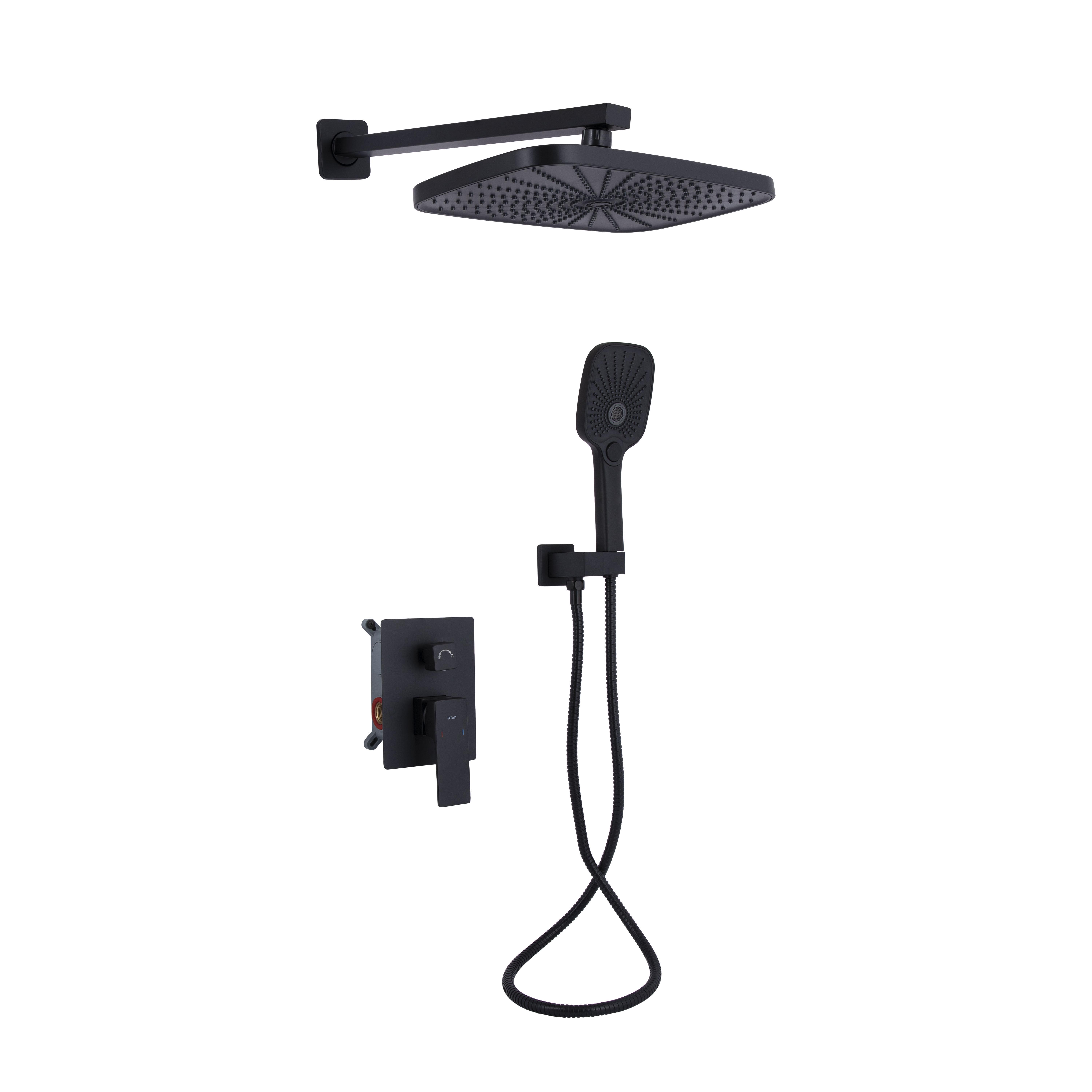 Душевая система для душа Q-tap Gemini QTGEM113BLM45697 скрытого монтажа на два потребителя Black matt (SD00051821)