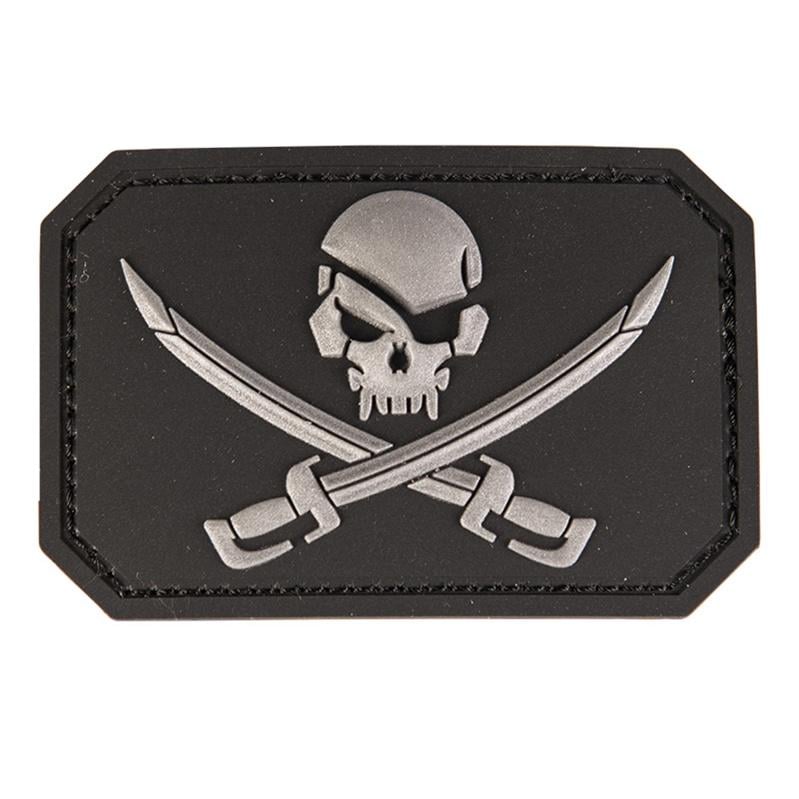 Шеврон Mil-Tec Skull with Swords PVC Black