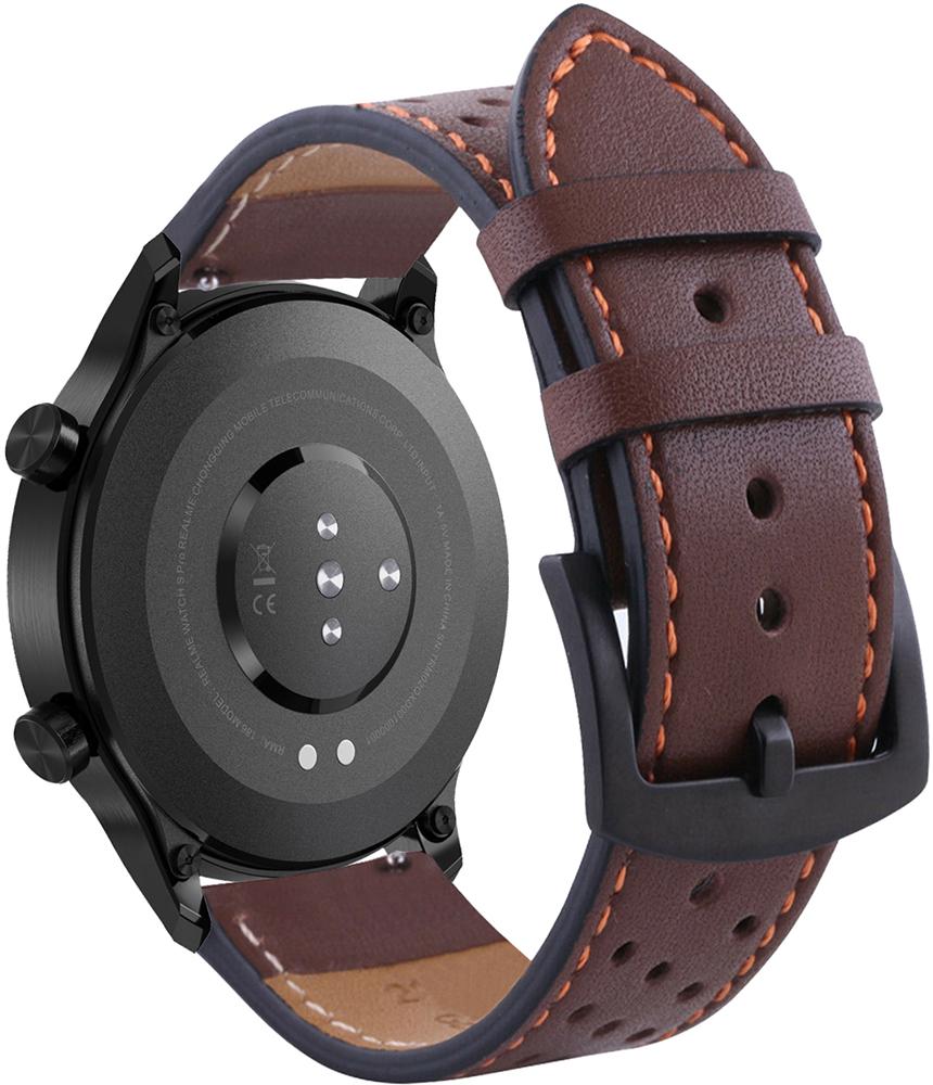 Ремінець шкіряний Classico для Realme Watch S Pro 22 мм Brown (22601-30)
