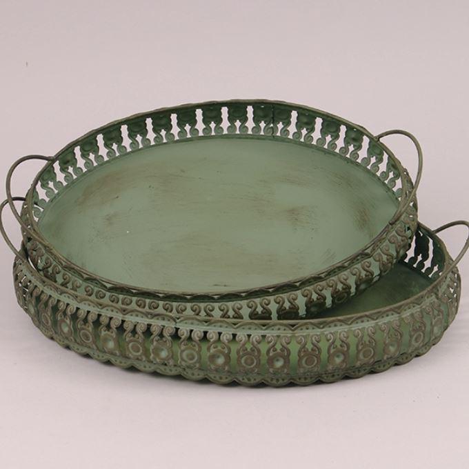 Комплект металлических оливковых подносов 2 шт. (45495)