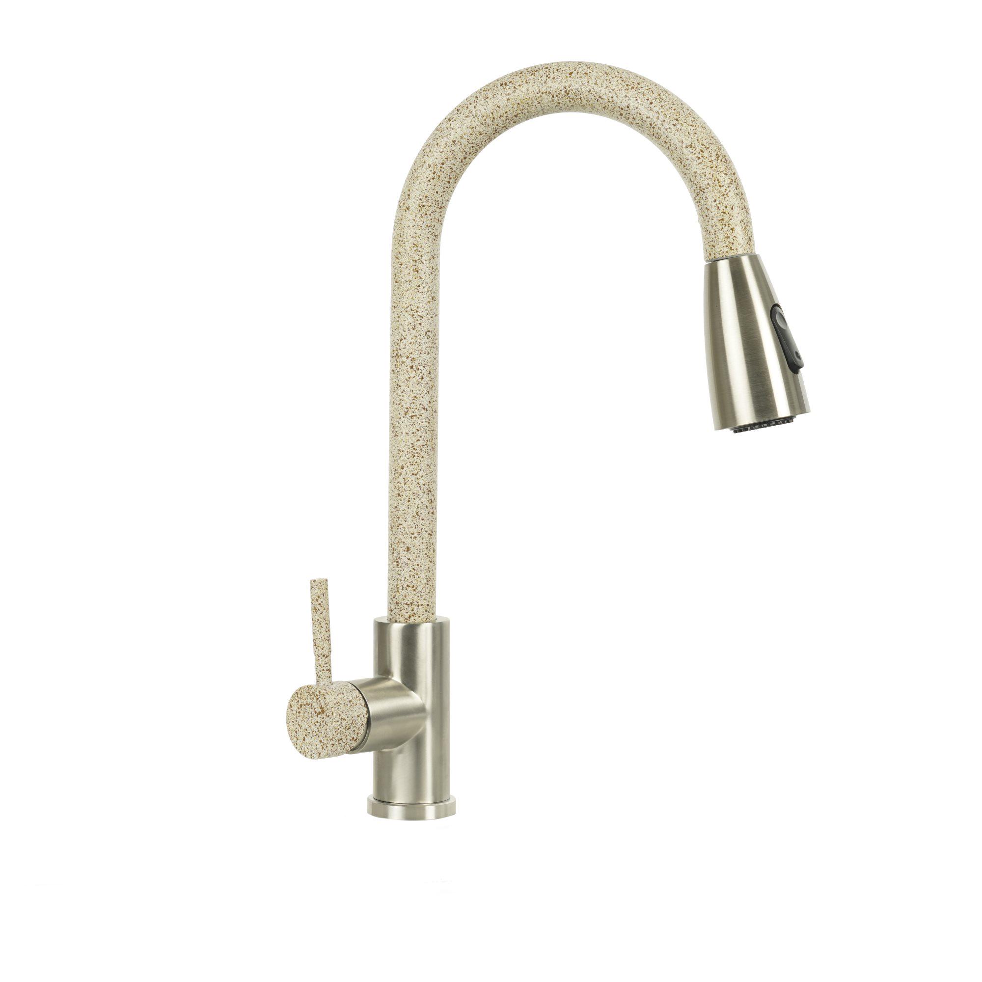 Смеситель с выдвижным изливом Platinum KT 8203 Карамельный (8614) Смеситель с выдвижным изливом Platinum KT 8203 Карамельный (8614)