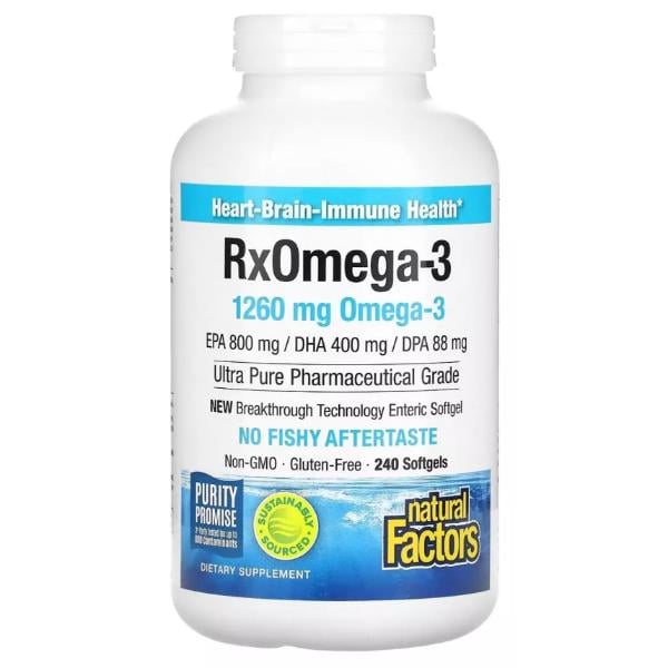 Омега 3 Natural Factors RxOmega-3 1260 мг 240 мяг. капс. (000022113) Омега 3 Natural Factors RxOmega-3 1260 мг 240 мяг. капс. (000022113)